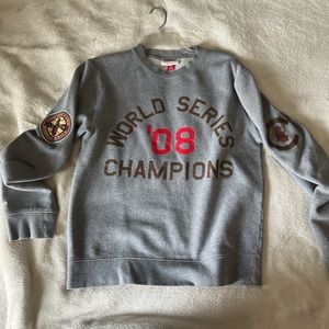 Grey Crewneck. 
Chicago Cubs 1908 championship. 
Mitchell & Ness
